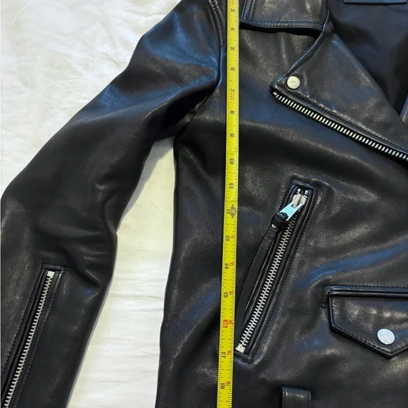 All Saints 3-in-1 Black Leather Moto Jacket with removable shearling lining - Picture 7 of 9
